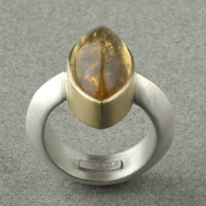 Anillo plata oro topacio imperial