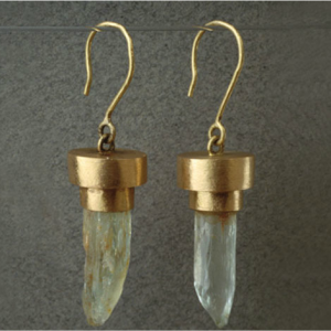 Pendientes oro berillos naturales